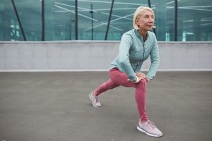Stretching leg muscles