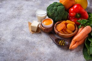 Healthy products rich in vitamin A