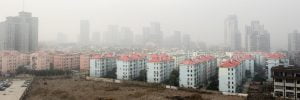air pollution over the town