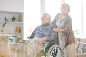 Caring of disable man