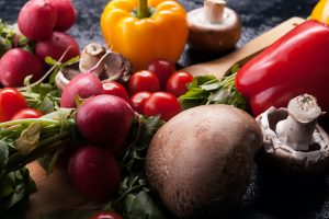Close up image of different delicious fresh and healthy vegetabl