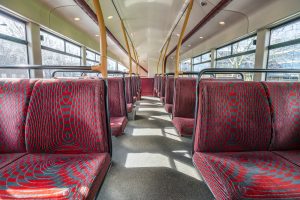 Empty seats in double decker bus