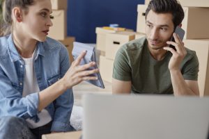 Financial problem discussed via mobile phone