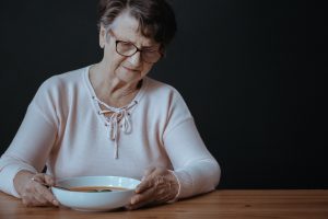 Older lady during dinner