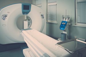 Computed tomography scanner in a hospital