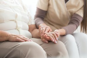 Elderly person with parkinson